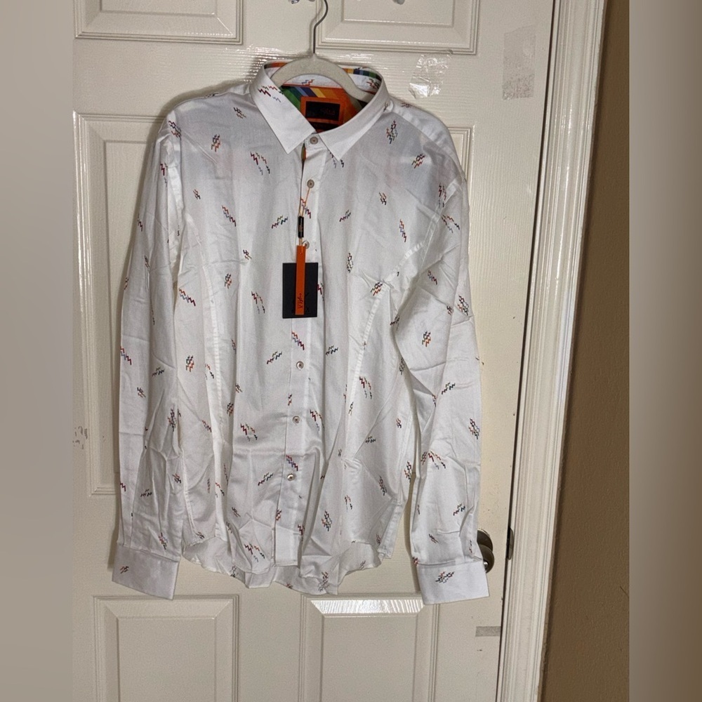 Eight X Modern Classic Button Down Shirt Color White Size XXL​​​ - Picture 10 of 11